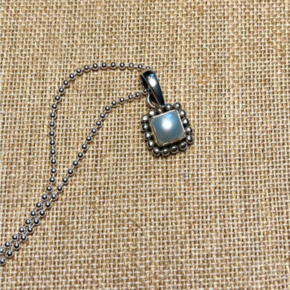 Silpada Button Frame Pearl Pendant - Picture 1 of 9